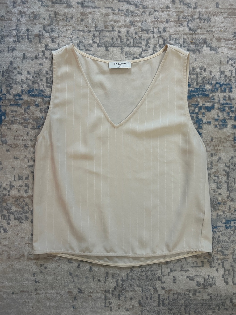 Aritzia Cream Pinstripe V-Neck Camisole
